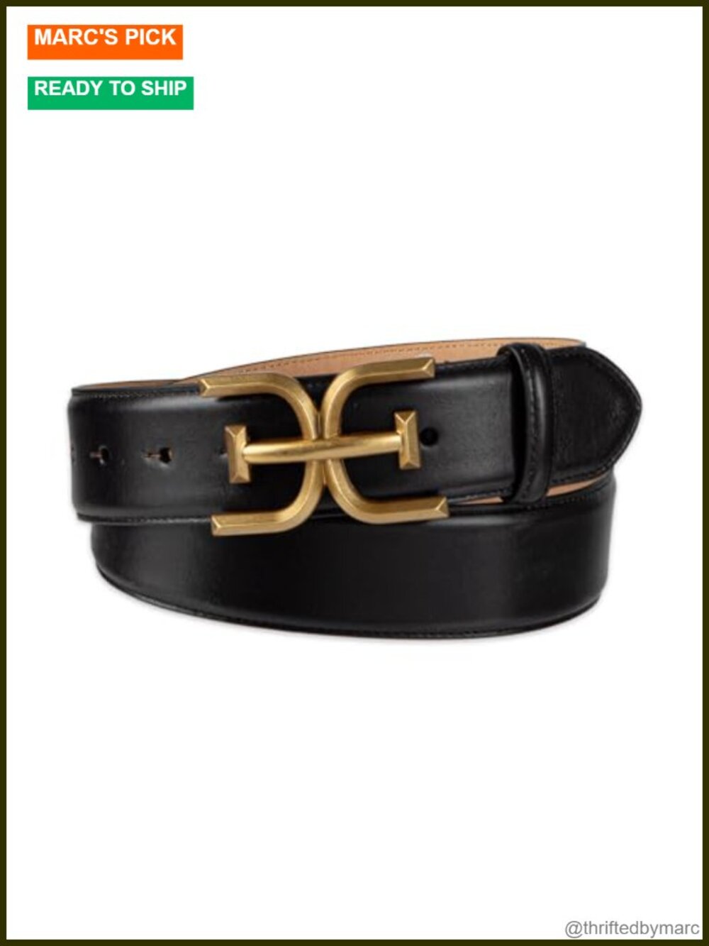 Double-E Logo Plaque Buckle Genuine Leather Belt for Jeans and Trousers